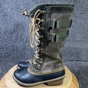 Sorel Conquest Carly II Boots Womens Size 7 Waterproof Suede Leather Insulated